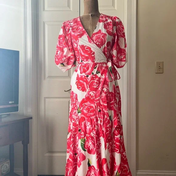 Floral Wrap Dress with Pockets - Picture 6 of 6